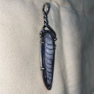 Sterling pendant orthaceras fossil